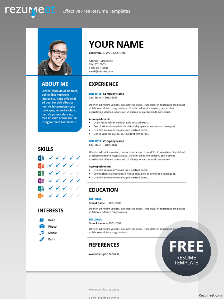 Stylish free resume template