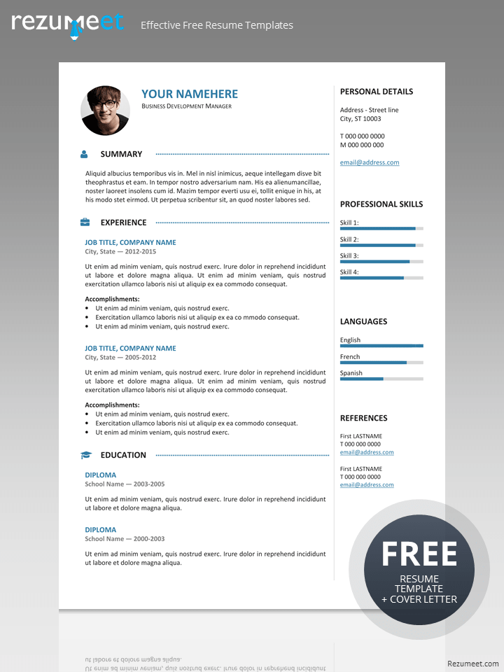 Free clean resume template