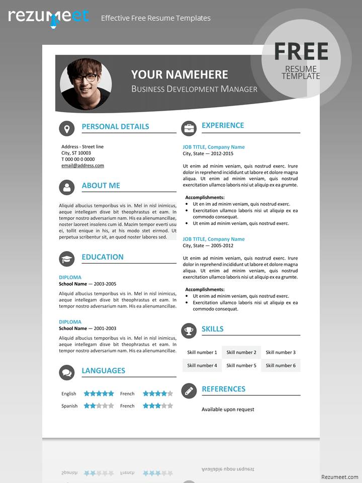 Free modern resume template