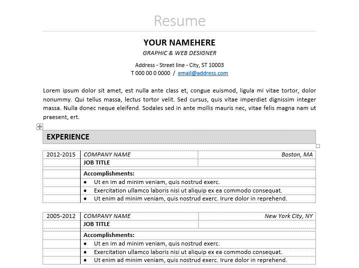 Classic Cv Template