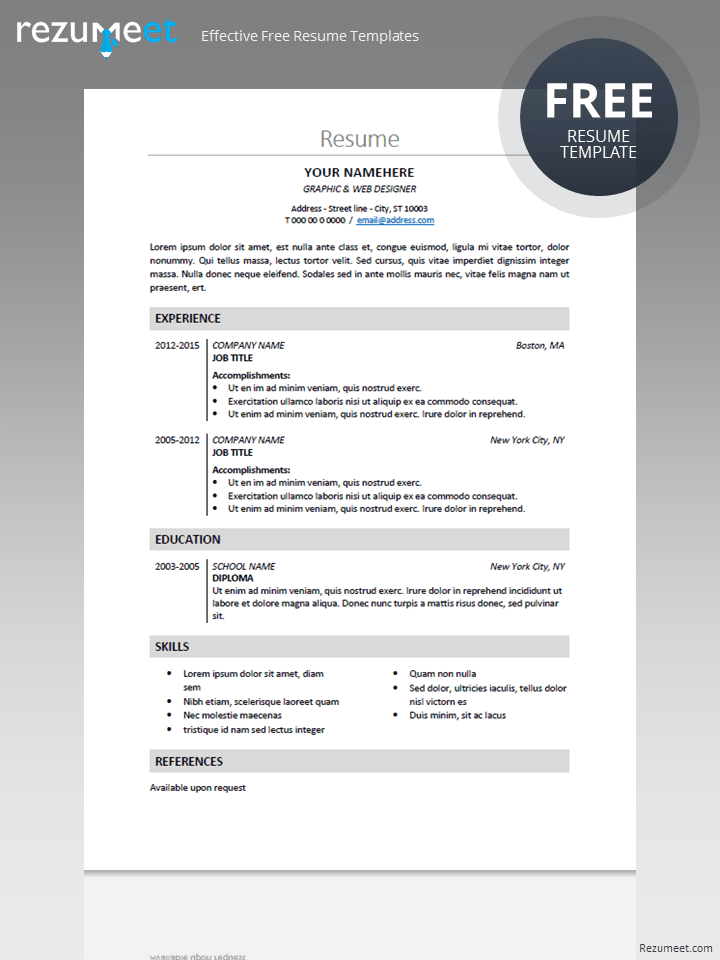 Nakameguro - Classic Elegant Resume Template - Rezumeet